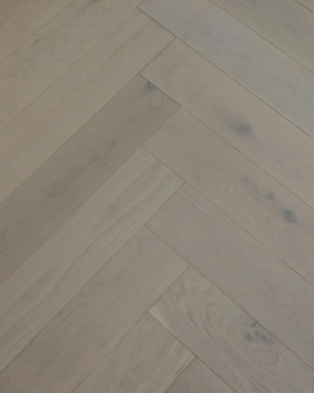 White Oiled Engineered Herringbone Flooring