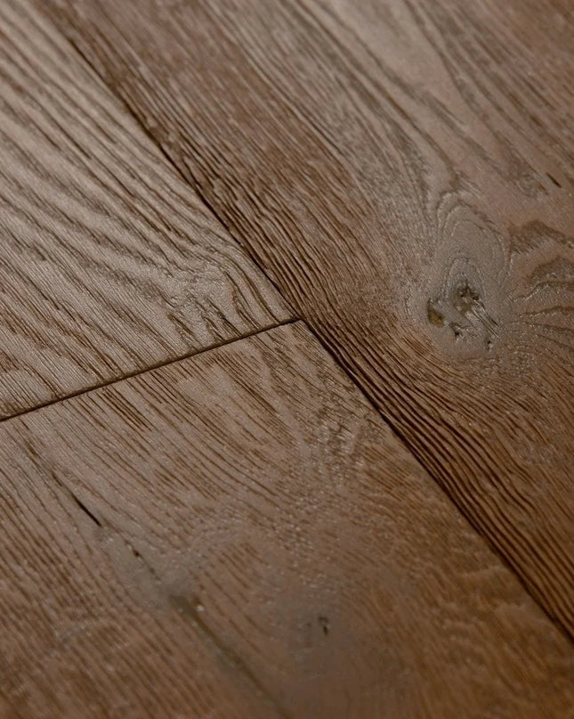 Light Brown Smoked Wax Oiled Classic Grade Engineered Oak Flooring