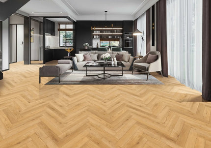 Heritage Natural Oak Laminate Herringbone Flooring