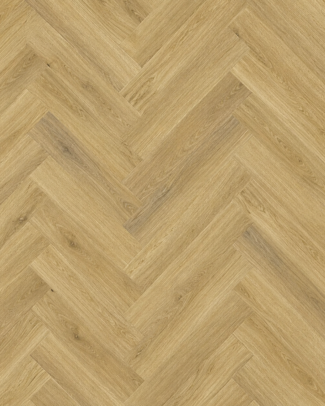 Rustic Raw Oak Dryback LVT Herringbone Flooring