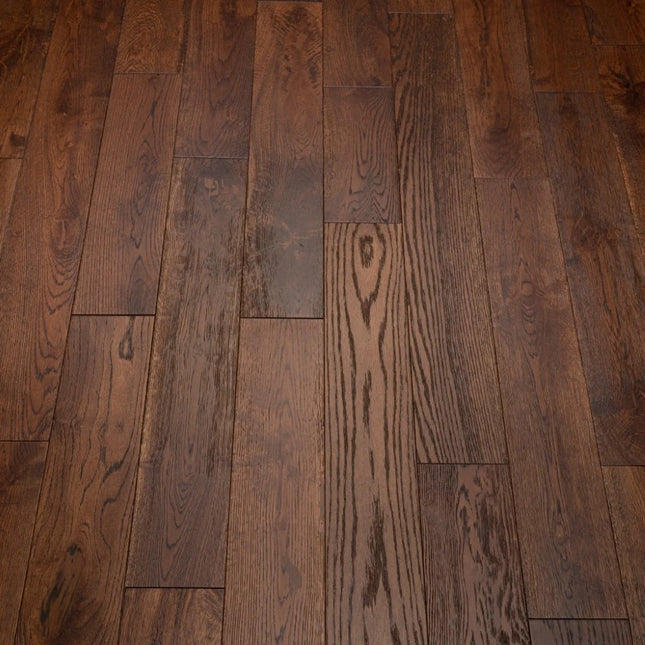 Whisky Oak Classic Grade Smoked Brushed Lacquered Engineered Oak Flooring