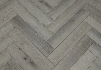 Pearl Grey Waterproof SPC Herringbone Click Flooring