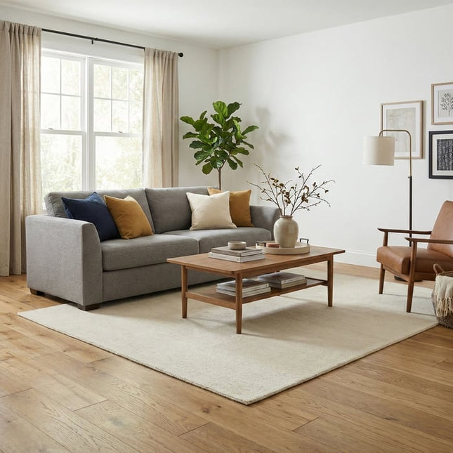 Golden Wheat Classic Grade Brushed Matt Lacquered Engineered Oak Flooring