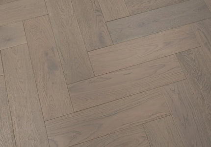 Grey Brushed UV Oiled Click Engineered Herringbone Flooring