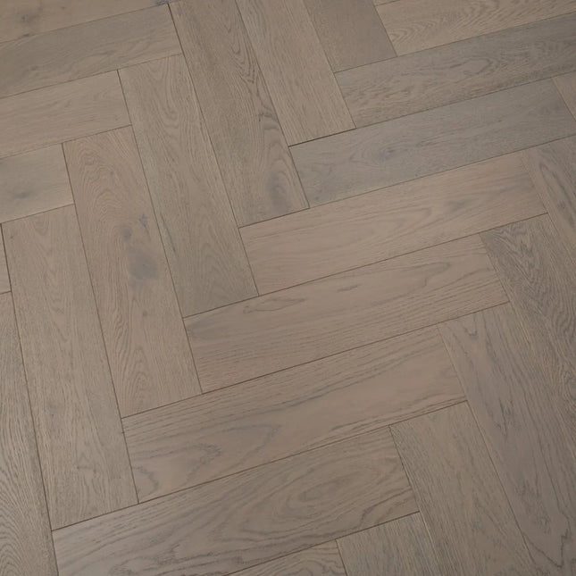 Grey Brushed UV Oiled Click Engineered Herringbone Flooring