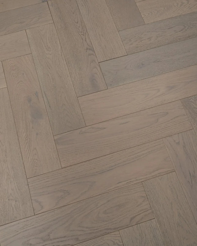 Grey Brushed UV Oiled Click Engineered Herringbone Flooring