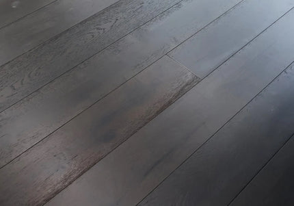Jet Black Lacquered Engineered Oak Flooring