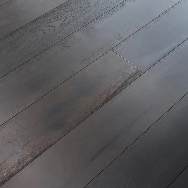 Jet Black Lacquered Engineered Oak Flooring