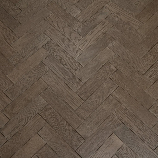Gunmetal Matt Lacquered Engineered Herringbone Flooring