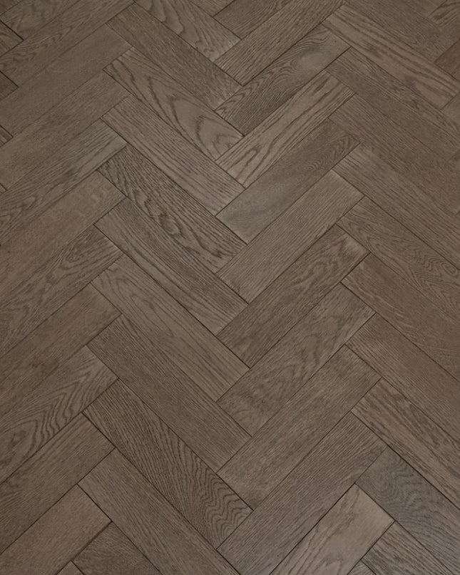 Gunmetal Matt Lacquered Engineered Herringbone Flooring