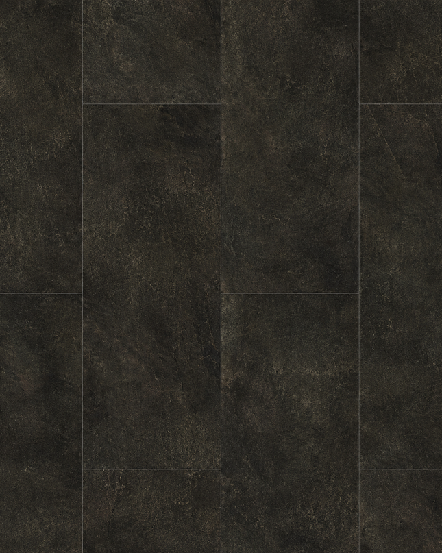 Onyx Black Waterproof SPC Tile Effect Flooring – Stone Finish