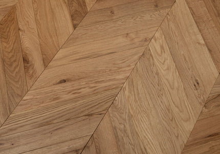Classic Natural Matt Lacquered Engineered Chevron Oak Flooring