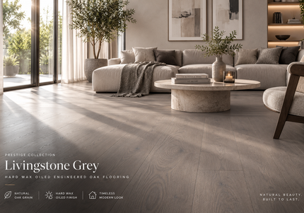 Livingstone Grey Hard Wax Oiled Rustic Engineered Oak Flooring
