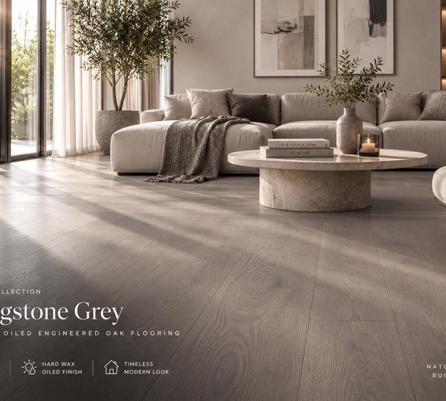 Livingstone Grey Hard Wax Oiled Rustic Engineered Oak Flooring