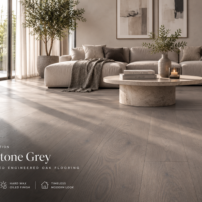 Livingstone Grey Hard Wax Oiled Rustic Engineered Oak Flooring