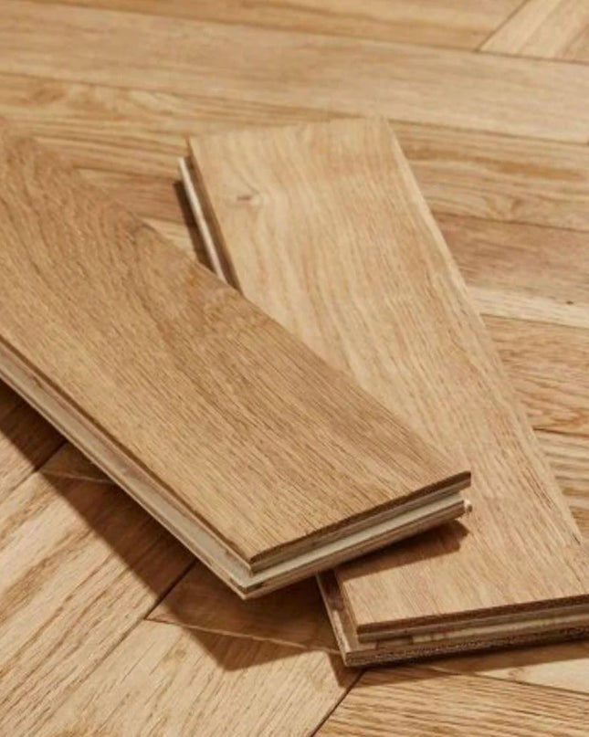 Brushed UV Oiled Engineered Herringbone Flooring