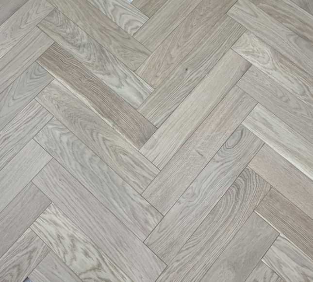 Invisible Oak Matt Lacquered Engineered Herringbone Flooring
