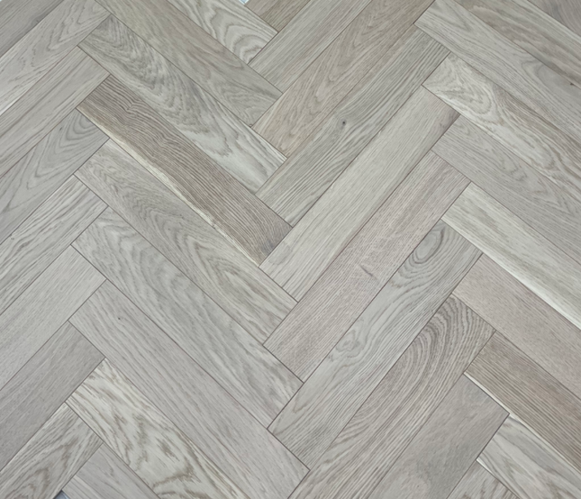 Invisible Oak Matt Lacquered Engineered Herringbone Flooring