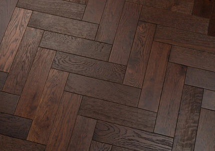 Walnut Stain Matt Lacquered Engineered Herringbone Flooring