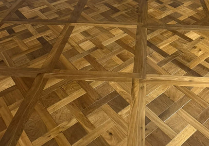Brushed Smoked Oiled Versailles Pattern Oak Flooring