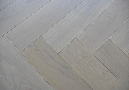 Prime AB White Oiled Click Engineered Herringbone Flooring