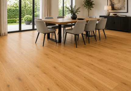 Satin Oak Classic Grade Natural Smooth Lacquered Engineered Oak Flooring