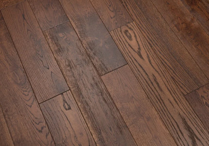 Whisky Oak Classic Grade Smoked Brushed Lacquered Engineered Oak Flooring