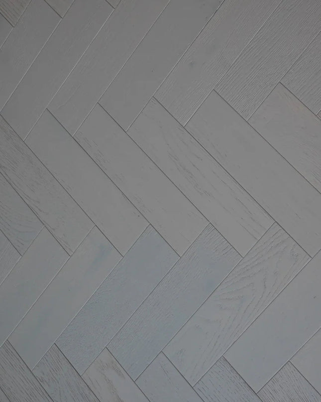 White Brushed Oak Herringbone Flooring | Pukka Flooring