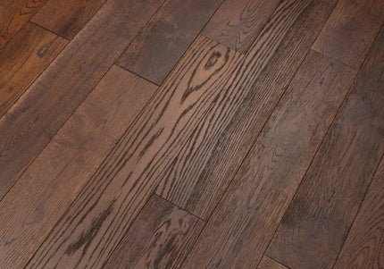 Whisky Oak Classic Grade Smoked Brushed Lacquered Engineered Oak Flooring