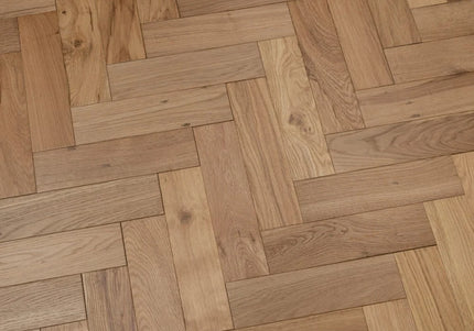 Artisan Natural Brushed Matt Lacquered Oak Herringbone Flooring