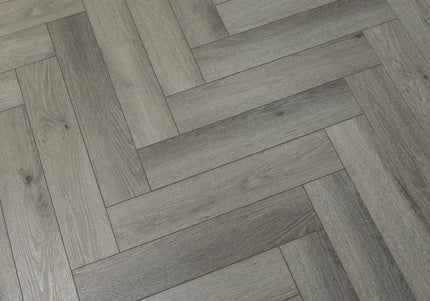 Pearl Grey Waterproof SPC Herringbone Click Flooring