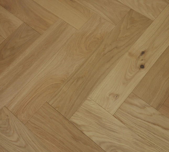 Herringbone Engineered Wood Flooring – Oak, Natural B& Matt Lac AB Grade – DIY Box Flooring | Pukka Flooring