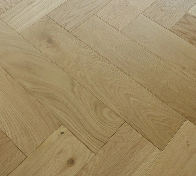 Herringbone Engineered Wood Flooring – Oak, Brushed UV Oiled – DIY Box Flooring | Pukka Flooring