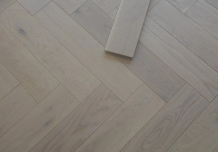 White Oiled Engineered Herringbone Flooring