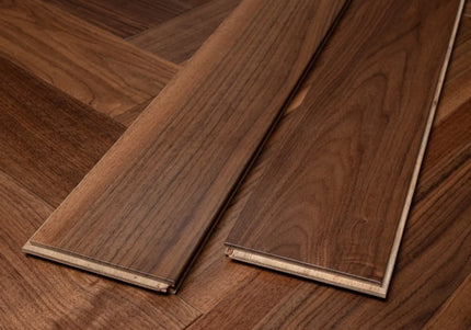 Walnut UV Lacquered Engineered Herringbone Flooring