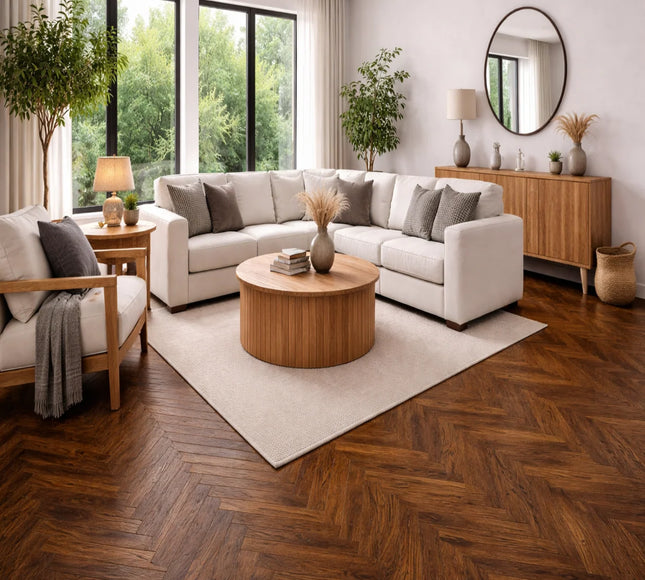 Twilight Timber Smoked Natural Oiled Engineered Herringbone Flooring