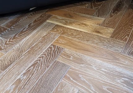 Smoked White UV Oiled Engineered Oak Herringbone Flooring | Pukka Flooring