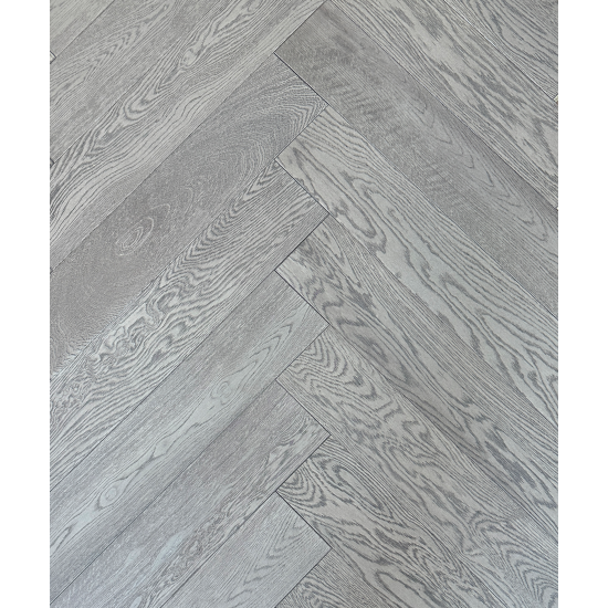 Artemis Grey Brushed Lacquered Parquet Flooring | Pukka Flooring