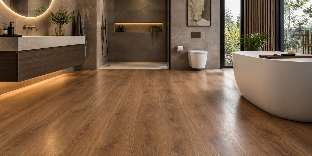 WPC flooring in a modern bathroom