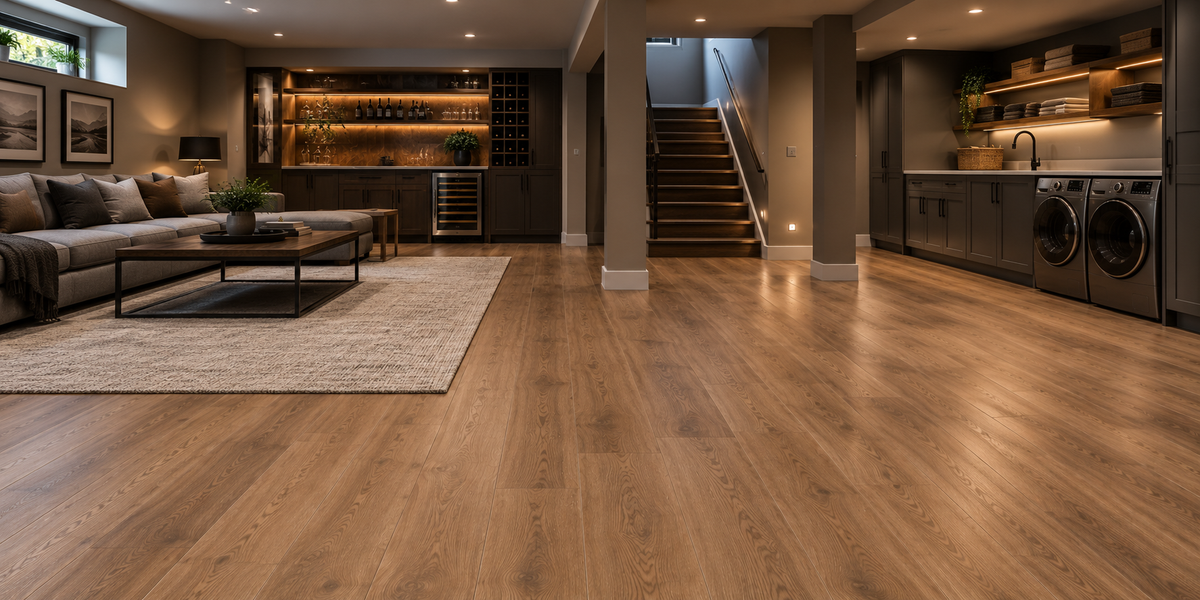WPC flooring in a modern bathroom