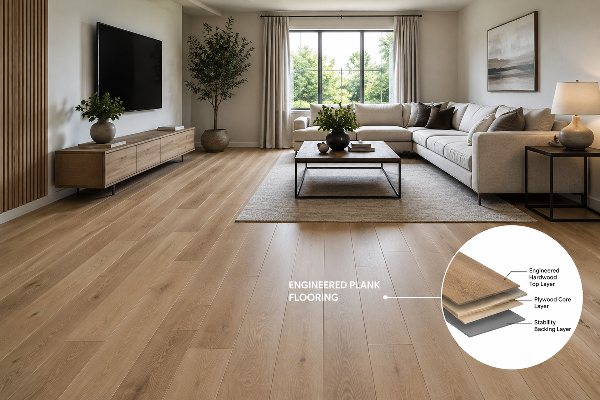 Engineered flooring interior