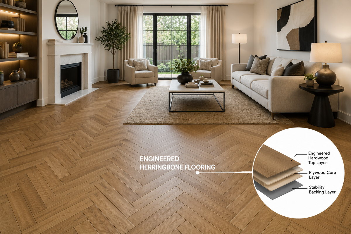 Engineered flooring interior