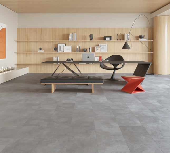 SPC Tile Effect – Warm Beige – Natural Beige Stone Finish with Slight Texture  | Pukka Flooring