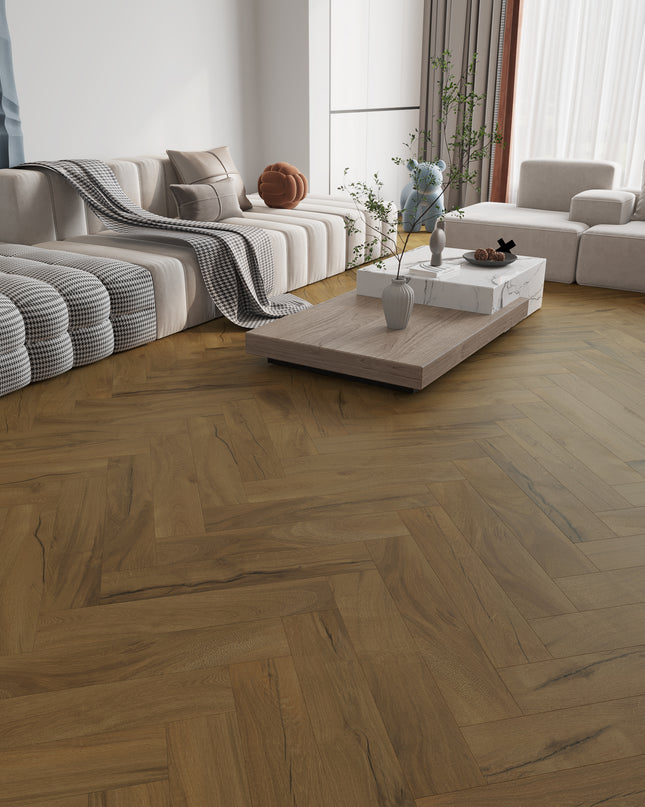SPC Herringbone – Vintage Walnut