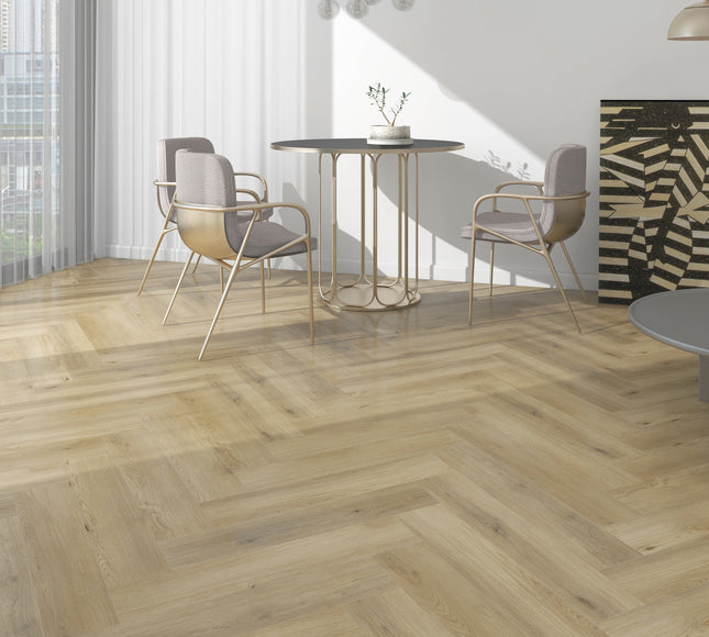 SPC Herringbone – Invisible Oak – Ultra-Matte Finish for Natural Wood Appearance | Pukka Flooring