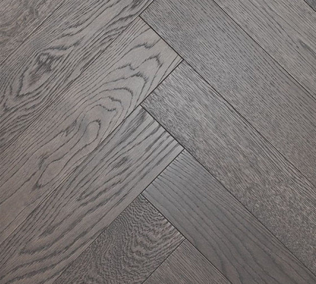Graphite Grey Engineered Herringbone Flooring - Pukka Flooring