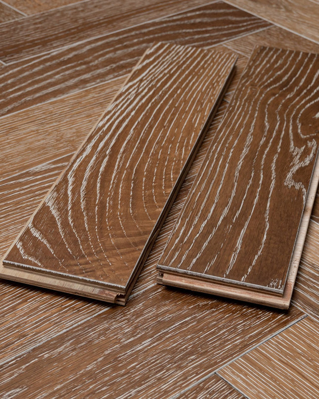 White (B&O) Engineered Herringbone Flooring - Pukka Flooring