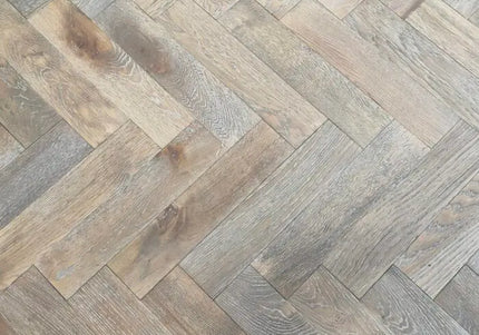 Cool Medium Gray Engineered Herringbone Flooring | Pukka Flooring