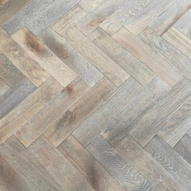 Cool Medium Gray Engineered Herringbone Flooring | Pukka Flooring