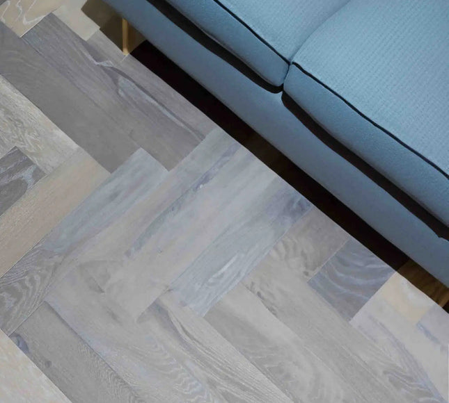 Smoked Grey Herringbone Oak Engineered Wood Flooring | Pukka Flooring